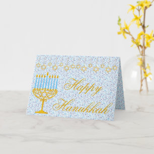 HAPPY HANUKKAH Hebrew CUSTOMIZABLE Greeting Card