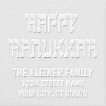 Happy Hanukkah Hebrew Style #11 Name Return Addres Embosser<br><div class="desc">Elegant Happy Hanukkah Hebrew Style Typography #11 Custom Name Return Address Embosser ==========
.</div>
