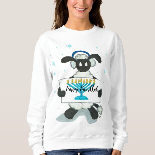 Happy Hanukkah Hensly Long-Sleeve Tee-Shirt Sweatshirt (Front)