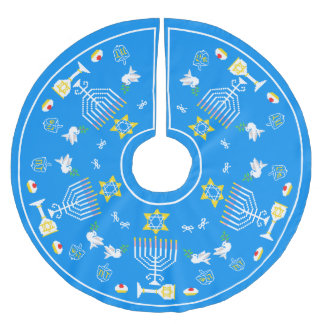 Happy Hanukkah Holiday Brushed Polyester Tree Skirt