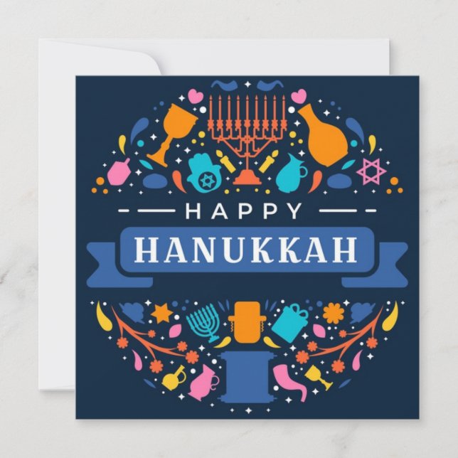 Happy Hanukkah Holiday Card (Front)