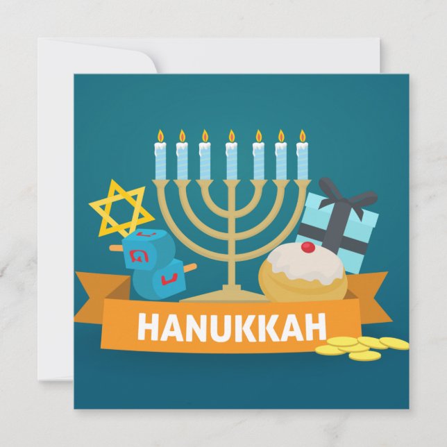 Happy Hanukkah Holiday Card (Front)