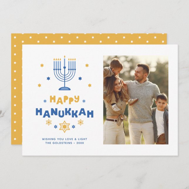 "Happy Hanukkah"  Holiday Card (Front/Back)