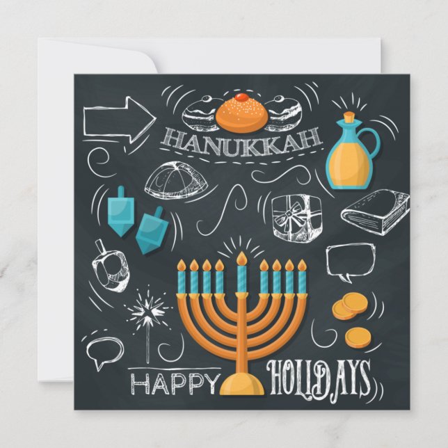 Happy Hanukkah Holiday Card (Front)