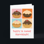 Happy Hanukkah Holiday Card<br><div class="desc">Dessert Time - Delicious Hanukkah Donuts Gifts Line Design. All designs are customizable - you may change text fonts,  size & colors,  add/remove/change text & graphics. EveStock Graphics & Design © All rights reserved</div>