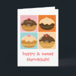 Happy Hanukkah Holiday Card<br><div class="desc">Dessert Time - Delicious Hanukkah Donuts Gifts Line Design. All designs are customizable - you may change text fonts,  size & colors,  add/remove/change text & graphics. EveStock Graphics & Design © All rights reserved</div>