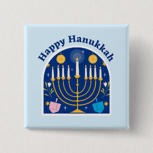 Happy Hanukkah Holiday Festive button