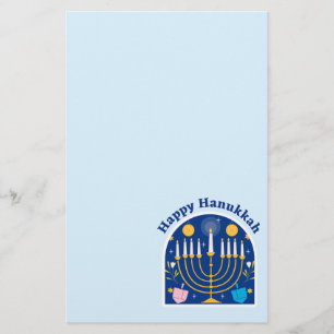 Happy Hanukkah Holiday Festive Stationery