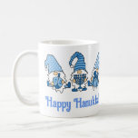 Happy Hanukkah Holiday Gnome  Coffee Mug<br><div class="desc">Did you know there were Hanukkah Gnomes? This super cute mug in blue and white is so fun for the 8 days of Hanukkah! Perfect for hot chocolate, coffee or tea with your Jelly Donuts, or fill it with Hanukkah gelt (gold foil wrapped chocolate coins), dreidels, rugelah, spicy herbal tea...</div>
