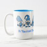 Happy Hanukkah Holiday Gnome  Two-Tone Coffee Mug<br><div class="desc">Did you know there were Hanukkah Gnomes? This super cute mug in blue and white is so fun for the 8 days of Hanukkah! Perfect for hot chocolate, coffee or tea with your Jelly Donuts, or fill it with Hanukkah gelt (gold foil wrapped chocolate coins), dreidels, rugelah, spicy herbal tea...</div>