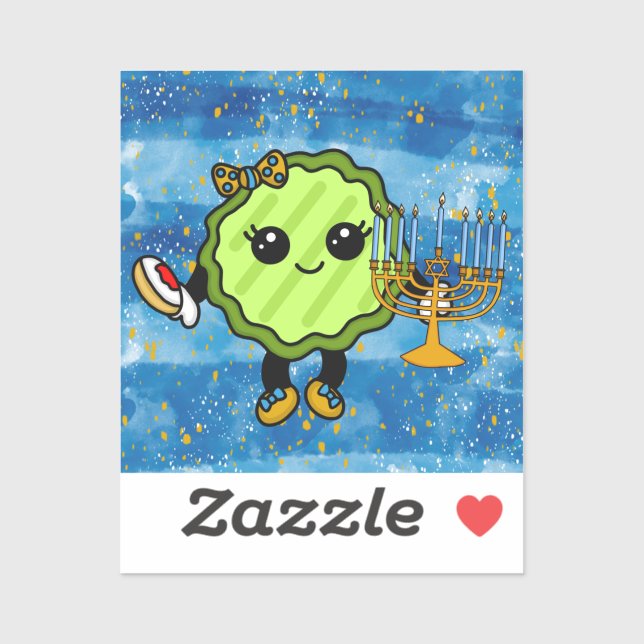 Happy Hanukkah Holiday Pickle  Sticker (Sheet)