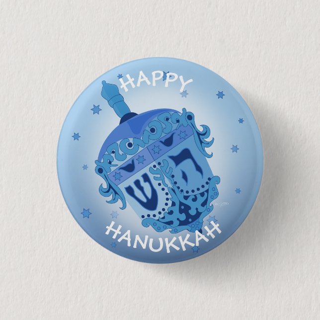 HAPPY HANUKKAH HOLIDAYS Small, 1¼ Inch Button (Front)