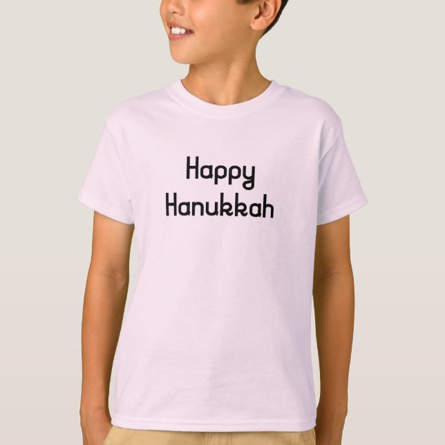Happy Hanukkah in fun retro letters T-Shirt (Front)