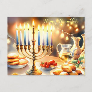 Happy Hanukkah Invitation Postcard