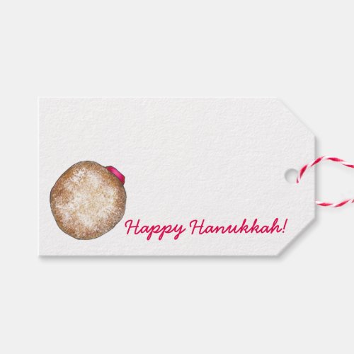 Happy Hanukkah Jelly Donut Doughnut Sufganiyah Gift Tags