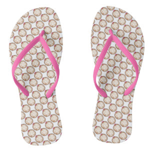 Happy Hanukkah Jelly Donut Doughnut Sufganiyot Flip Flops
