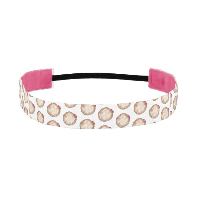 Happy Hanukkah Jelly Donut Sufganiyot Chanukah Athletic Headband (Front)