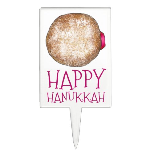 Happy Hanukkah Jelly Donut Sufganiyot Chanukah Cake Topper