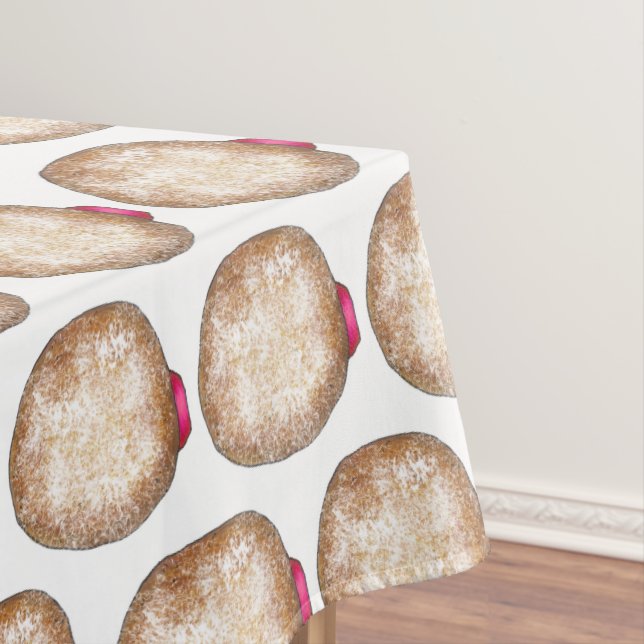 Happy Hanukkah Jelly Donut Sufganiyot Chanukah Tablecloth (In Situ)