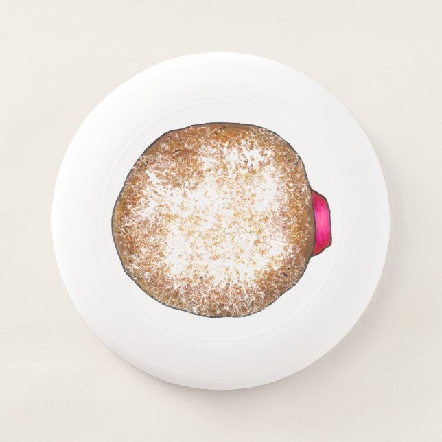 Happy Hanukkah Jelly Donut Sufganiyot Chanukah Wham-O Frisbee (Front)