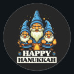 Happy Hanukkah Jewish Chanukah Jew Hebrew Classic Round Sticker<br><div class="desc">Happy Hanukkah Jewish Chanukah Jew Hebrew</div>