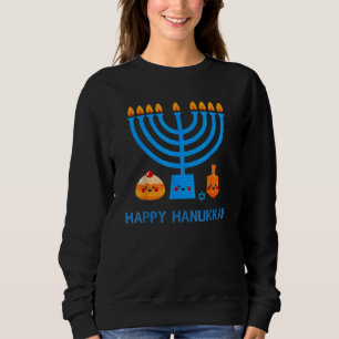 Happy Hanukkah Jewish Chanukah Retro Mascot Kid Me Sweatshirt