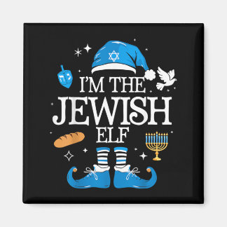Happy Hanukkah Jewish Elf Family Group Christmas Magnet
