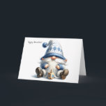 Happy Hanukkah Jewish Gnome with Dreidel Card<br><div class="desc">Customize this card for Hanukkah!</div>