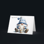 Happy Hanukkah Jewish Gnome with Dreidel Card<br><div class="desc">Customize this card for Hanukkah!</div>