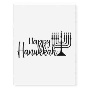 Happy Hanukkah - Jewish Holiday Gift Temporary Tattoos