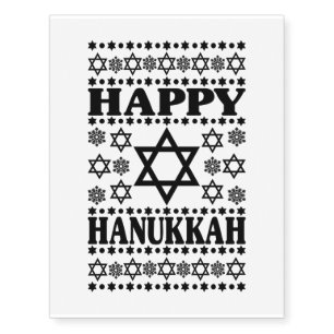 Happy Hanukkah - Jewish Holiday Gift Temporary Tattoos