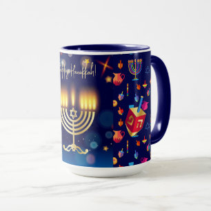 Happy Hanukkah Jewish Holiday Personalized Mug
