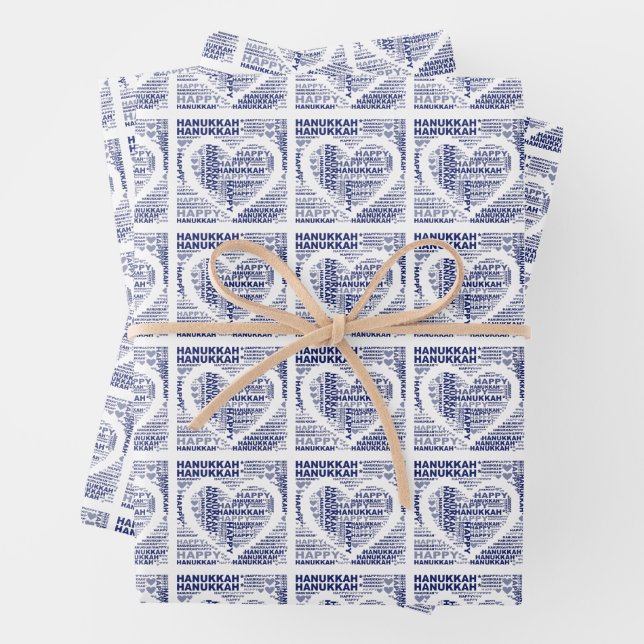 Happy Hanukkah Jewish Holiday Wrapping Paper (In situ)