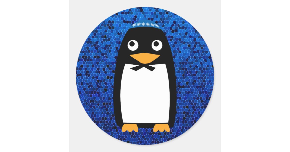 Happy Hanukkah Jewish Penguin Yarmulke Classic Round Sticker | Zazzle