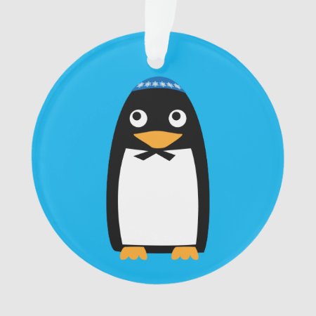 Happy Hanukkah Jewish Penguin Yarmulke Ornament