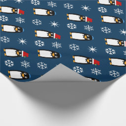Happy Hanukkah Jewish Penguin Yarmulke Wrapping Paper | Zazzle