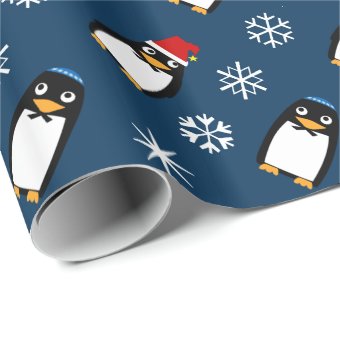 Happy Hanukkah Jewish Penguin Yarmulke Wrapping Paper | Zazzle