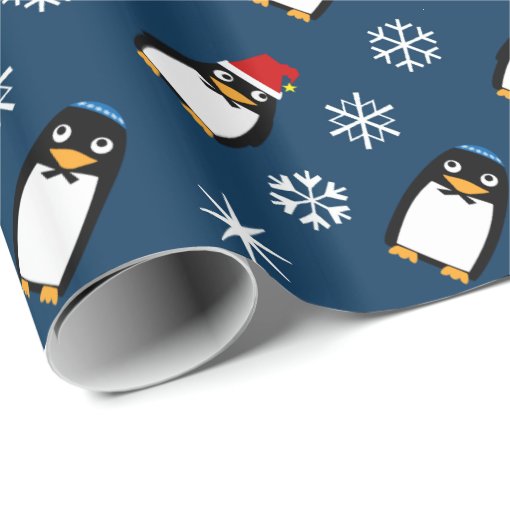 Happy Hanukkah Jewish Penguin Yarmulke Wrapping Paper | Zazzle