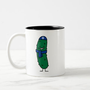 Happy Hanukkah Jewish Pickle Pickles Two-Tone Coffee Mug