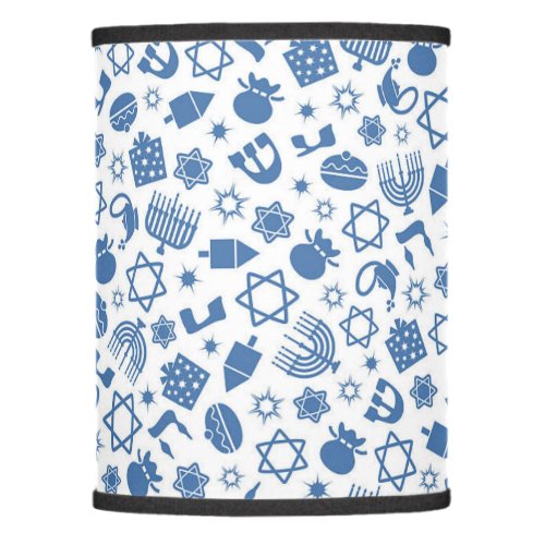 Happy Hanukkah Jewish Star Menorah Blue Lamp Shade
