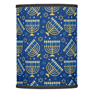 Happy Hanukkah Jewish Star Menorah Blue  Lamp Shade