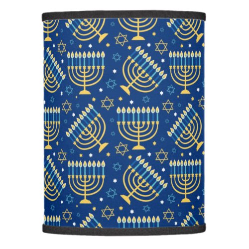 Happy Hanukkah Jewish Star Menorah Blue  Lamp Shade