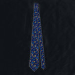 Happy Hanukkah Jewish Star Menorah Blue Neck Tie<br><div class="desc">Happy Hanukkah, Menorah, dreidel, Jewish star, pattern, tie.</div>