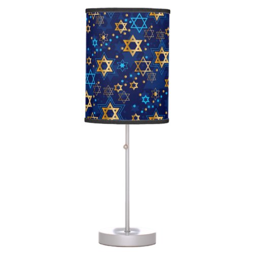 Happy Hanukkah Jewish Star Menorah Blue  Table Lam Table Lamp