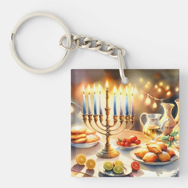 Happy Hanukkah Keychain (Front)