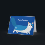 Happy Hanukkah Kitty Cat Card<br><div class="desc">What an adorable Chanukah card for any cat lover or animal lover!  Happy Hanukkah!  Meow!</div>
