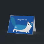 Happy Hanukkah Kitty Cat Card<br><div class="desc">What an adorable Chanukah card for any cat lover or animal lover!  Happy Hanukkah!  Meow!</div>