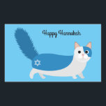 Happy Hanukkah Kitty Cat Rectangular Sticker<br><div class="desc">Celebrate Chanukah with our adorable and festive kitty cats!</div>