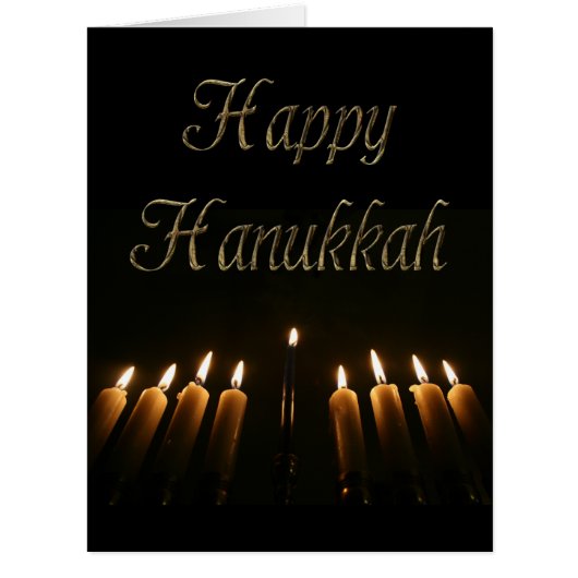 Happy Hanukkah Lamp Menorah Lights Candles (Front)