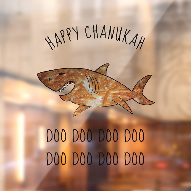 Happy Hanukkah Latke Shark Doo Doo Window Cling (Sheet 2)